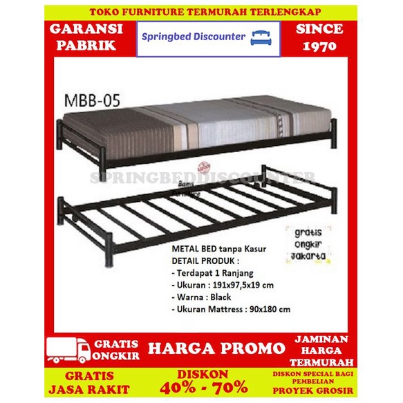 Ranjang Besi Tempat Tidur Dipan Divan Rangka Sorong Expo M-BB-05