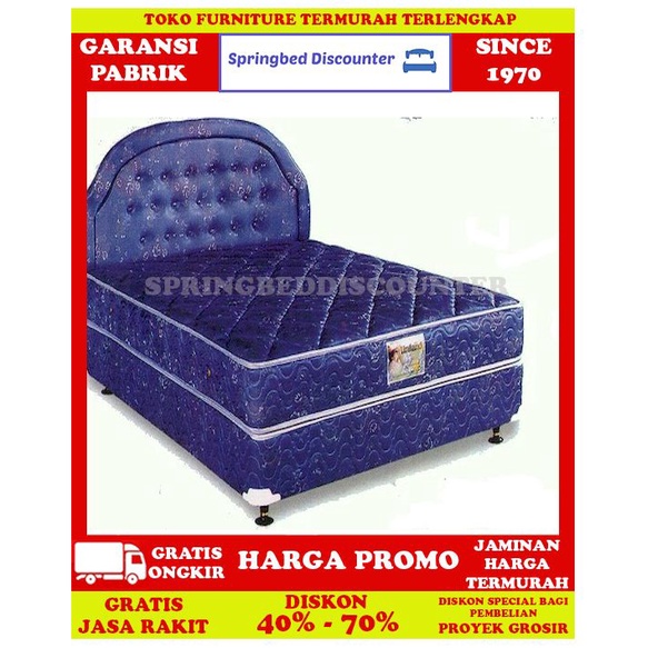 Springbed Spring Bed Kasur UNILAND STANDARD hb FLAMBOYAN 160x200 Set