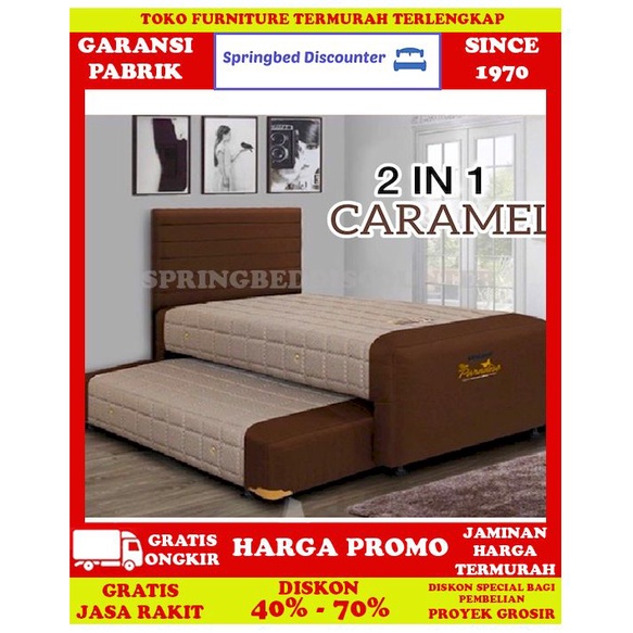 Springbed Spring Bed UNILAND Paradise caramel 2in1 2 in 1 120x200 Set