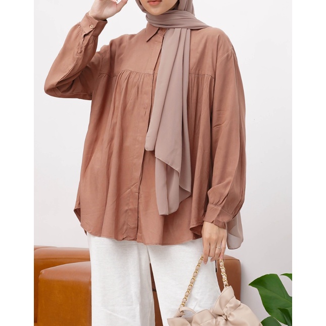 Kemeja Basic Formal Polos Wanita Noir Rayon PREMIUM BTS