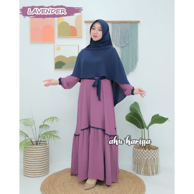 [BEST SELLER SET HIJAB AKU KARISSA]SET SYAR'I AMEENA BY AKU KARISSA/GAMIS AKU KARISSA