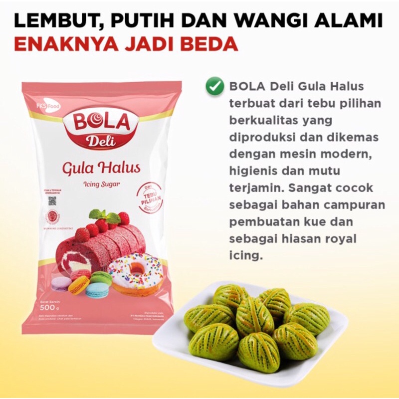 Bola Deli Tepung Gula Halus 500gr Icing Sugar