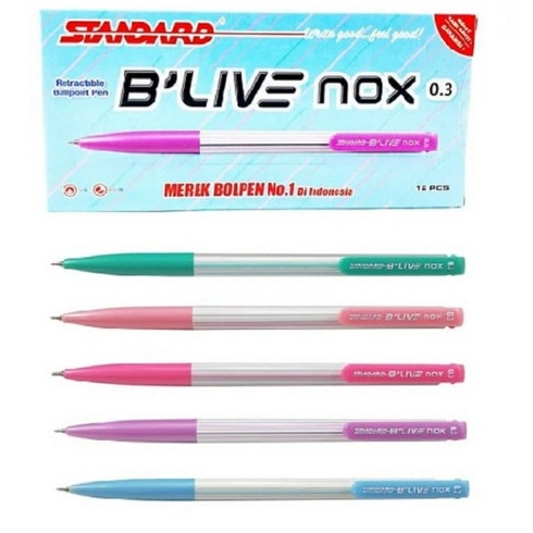

Big Sale.. 1 PACK (12 PCS) PULPEN STANDARD B'LIVE NOX 0.3 GEL PEN STANDARD BLIVE NOX HITAM NCT