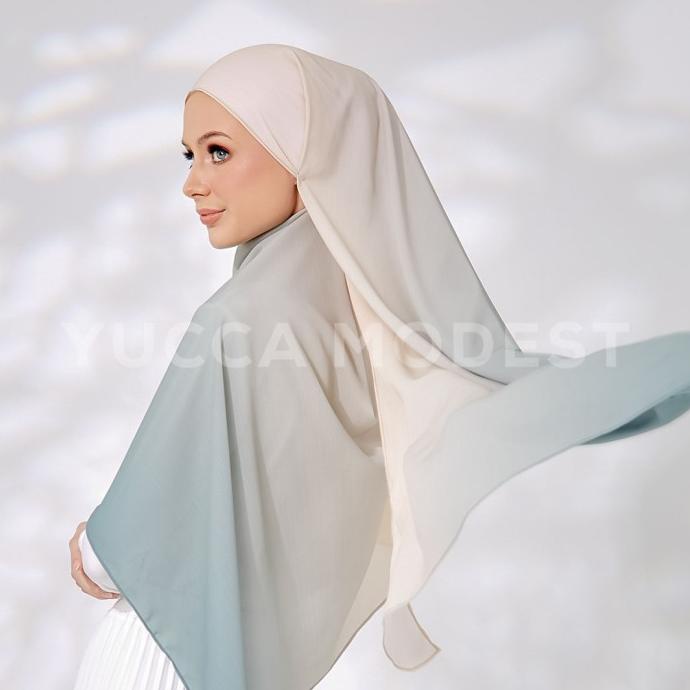 Hijab Pashmina Ombre Crinkle Premium Safaa PISTACHIO - Yucca Modest