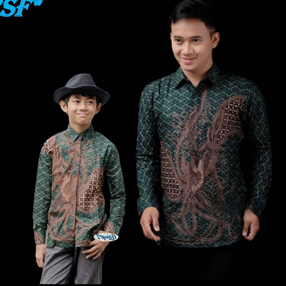 [KODE K0AKO] KEMEJA COUPLE BATIK - BAJU BATIK AYAH DAN ANAK TERLARIS BATIK ANAK LENGAN PANJANG BATIK