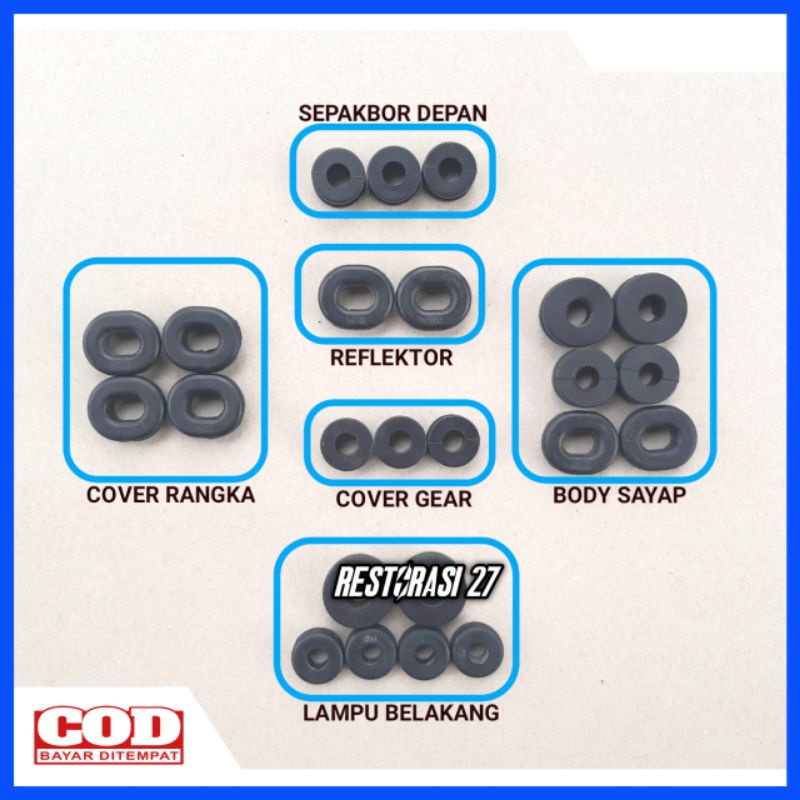 Prm Karet Body Set Jupiter Z Vega R New 110Cc Karet Rangka Yamaha Jupiter Z Vega R New Karet Cover