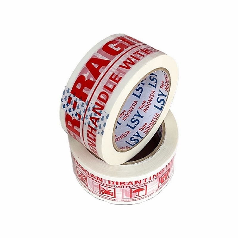 

HJK lakban fragile full merah & putih 100yard 1 dus isi 48 roll LSY TAPE INDONESIA ( CBM )