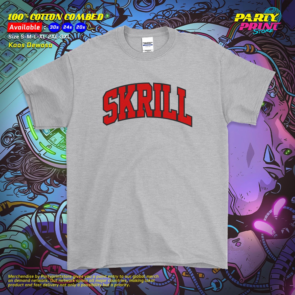 Partyprintstore Kaos Pria Band Dj Skrillex Skrill