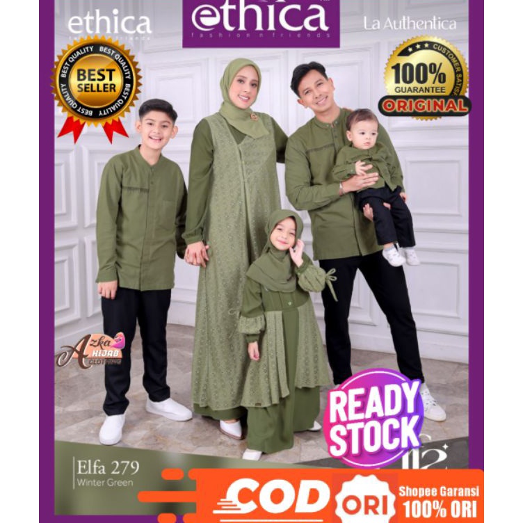 [Q☎BU.㊚) READY STOCK SARIMBIT ELFA 279 WINTER GREEN / SARIMBIT ETHICA 2023 / BAJU COUPLE KELUARGA / 