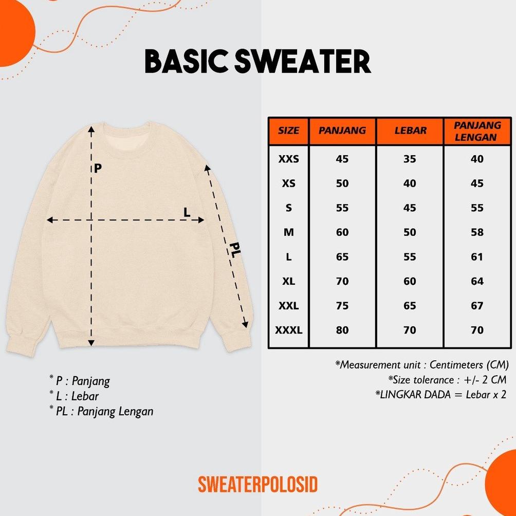 (BISA COD) SWEPO Basic Sweater Sunflower SWEPO M-XXL (Pria & Wanita) SW13 ,.