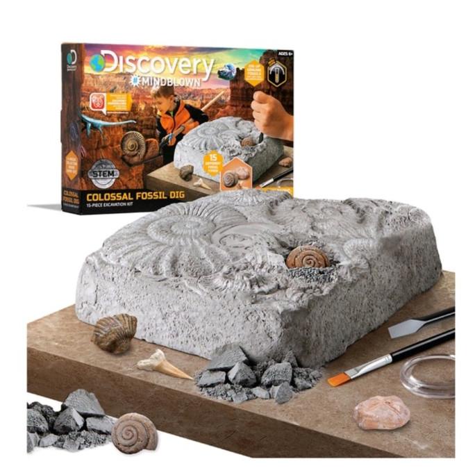 Must Have Discovery Mindblown Colossal Fossil Dig 15 Pcs Excavation Kit Original Termurah