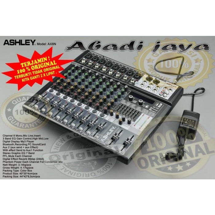 Terlaris Mixer Audio Ashley Ax8N 8 Channel Original Product Ashley