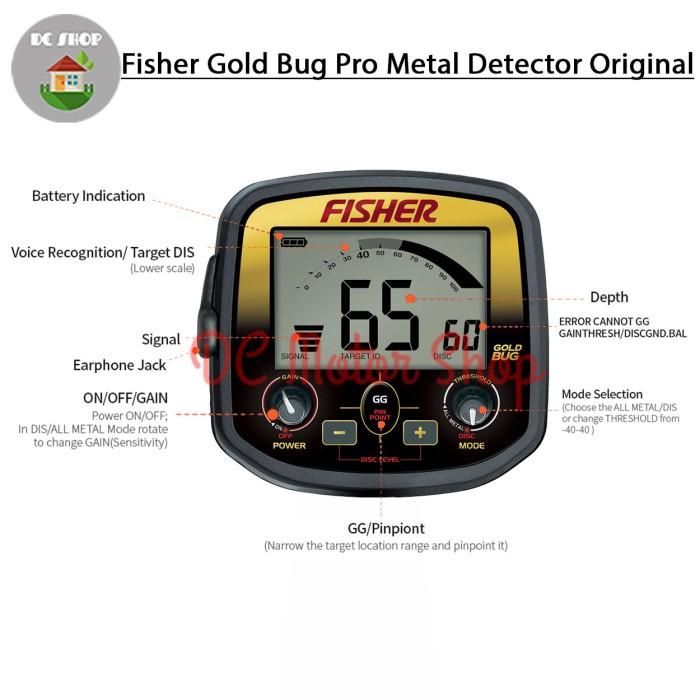 Fisher Gold Bug Pro Gold Silver Metal Detektor Detector Emas Logam Ori