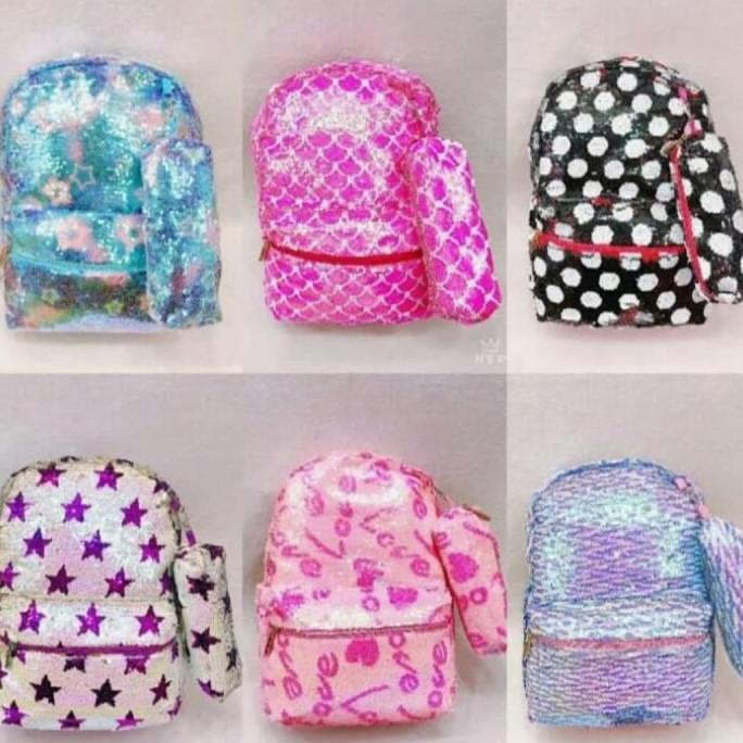 

Tas Sequin Motif Star, Love Ukuran Besar + Tempat Pensil Viral!!!