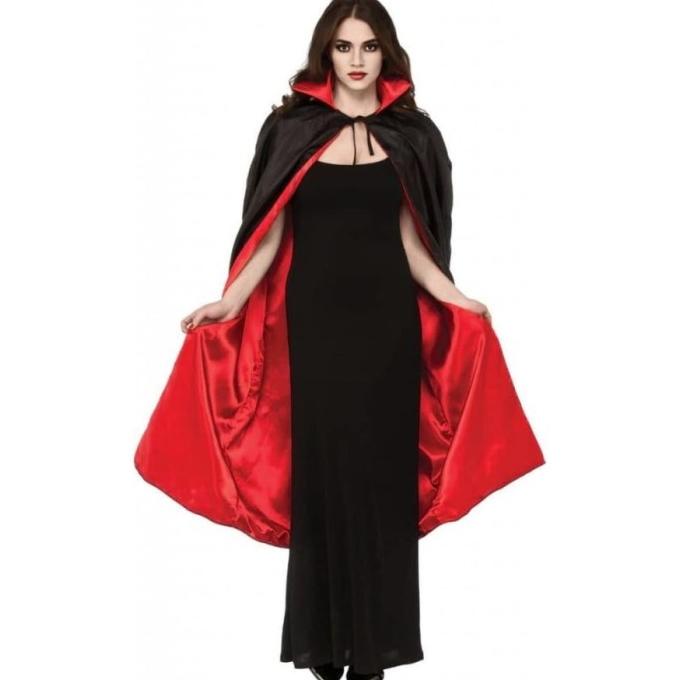 Jubah red riding hood dewasa merah hitam halloween