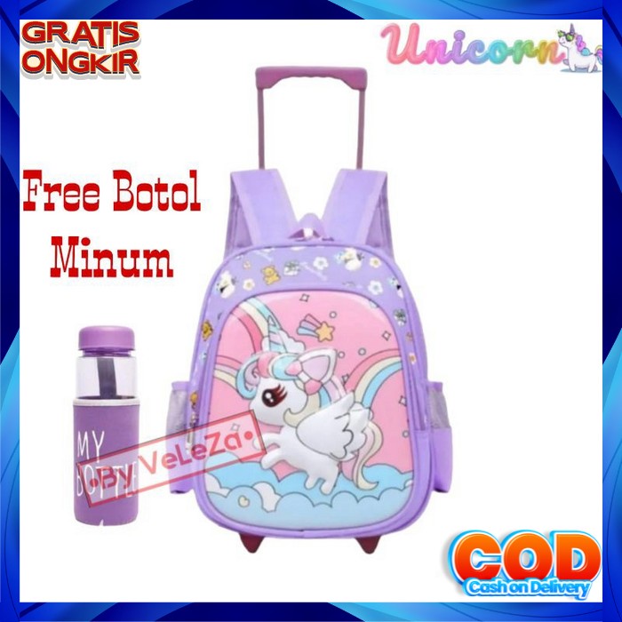 Tas Troli Tad Ransel Murah Tss Rensel Troli Beckpack Trolly Dorong Koper Sekolah Paud Sklh Karakter 