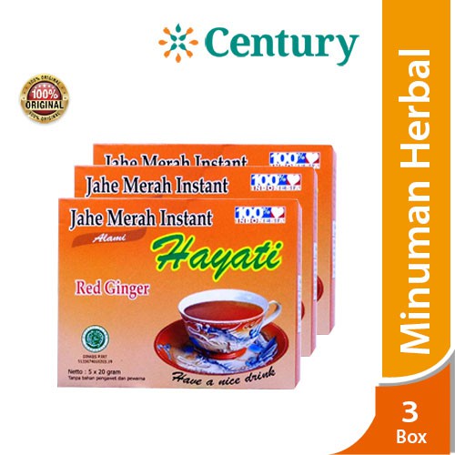 

Hayati Jahe Merah Instant / Expired Agustus 2022 / Herbal / Jamu / 1 Box isi 5 sachet