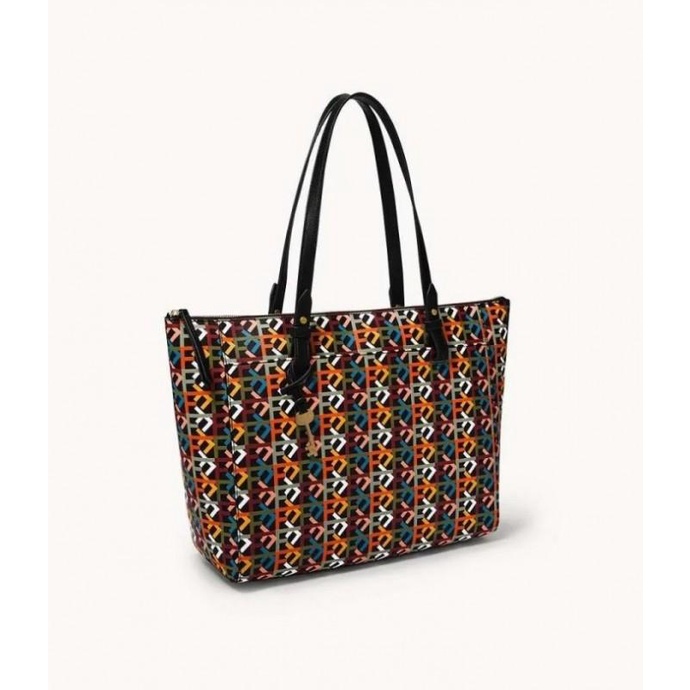 TAS FOSSIL rachel tote bag retro print black multi