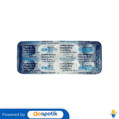 VITAMIN B12 HOLI 50 MCG STRIP 10 TABLET