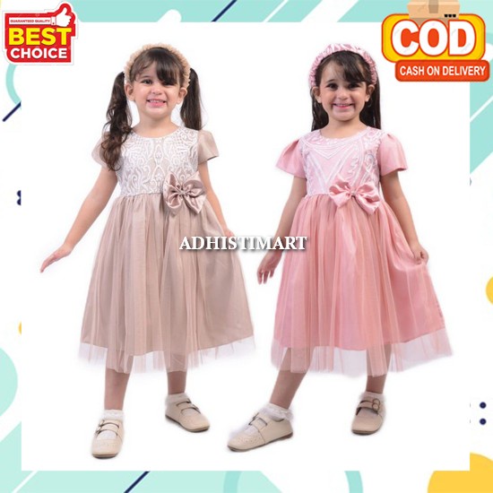 Gaun Pesta Anak Perempuan Dress Anak Perempuan Import Lengan Pendek Premium Quality Lengan Panjang K