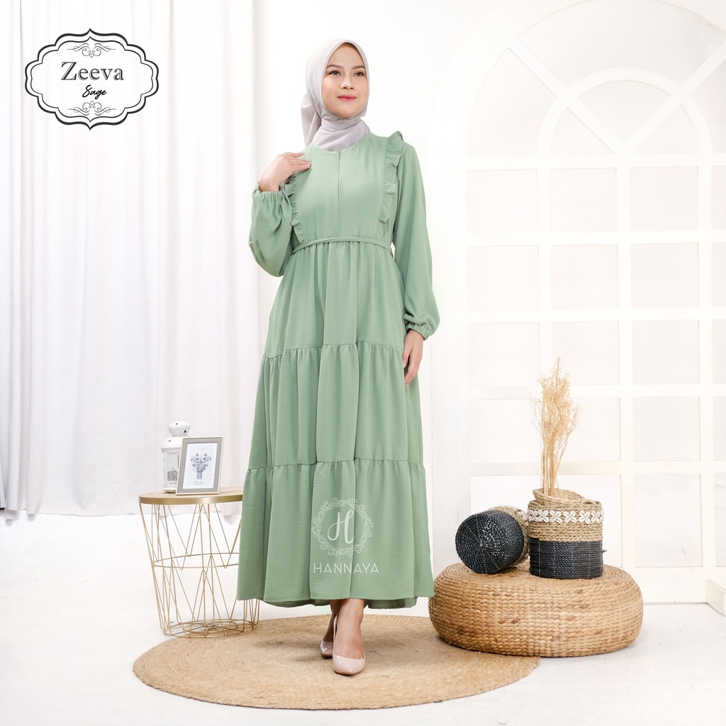 ZEEVA DRESS  BY HANNAYA|MIDI DRESS|LONG DRESS|ABAYA|GAMIS AIR FLOW|GAMIS CRINKLE