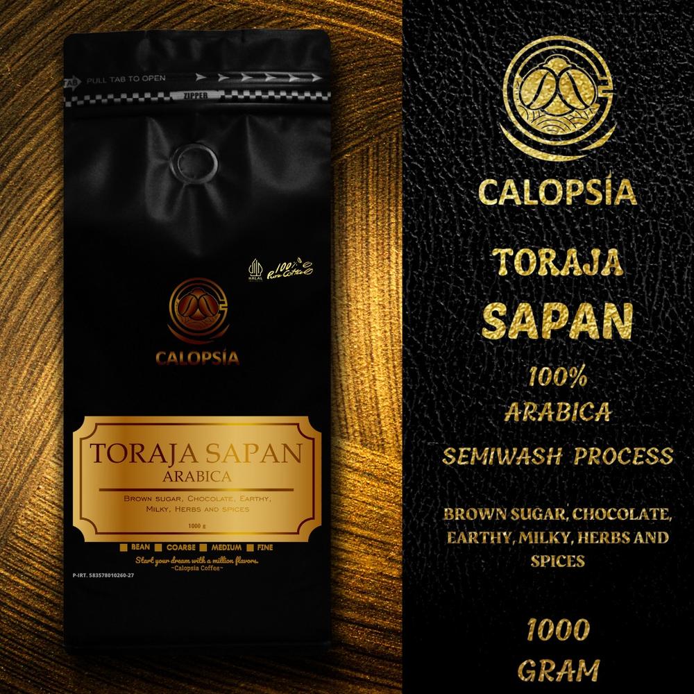 

CALOPSIA Kopi Toraja Sapan Arabica Single Origin 1 Kg (Specialty Grade 1) | Kopi Arabica Sapan 1000 Gram | Biji Kopi Arabika 1 Kg | Kopi Bubuk Toraja 1000Gram | Toraja Coffee | Kopi Bubuk Arabica 1 kilogram | Kopi Asli Toraja Arabika Best Seller