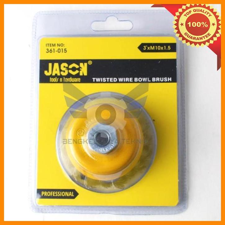 

(bjt) jason sikat mangkok kepang 3" / sikat kawat mangkok 3 inch (361-015)