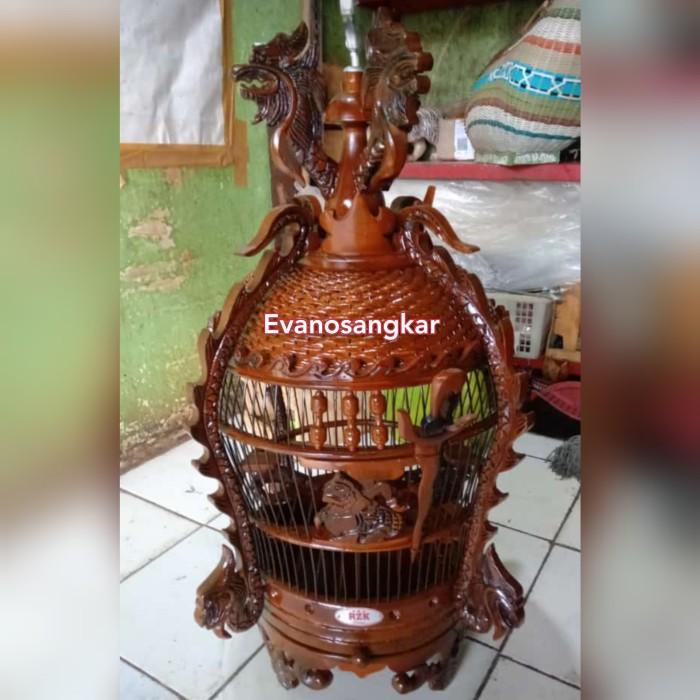 Terlaris Kandang Burung Perkutut Kayu Jati Ukiran Vernis Melamin