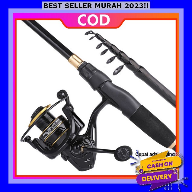 Yudo Set Pancing 1.8M/2.1M Portabel Dengan Spinning Fishing Reel Gear Ratio 5.2:1 Eva / Pegangan Log