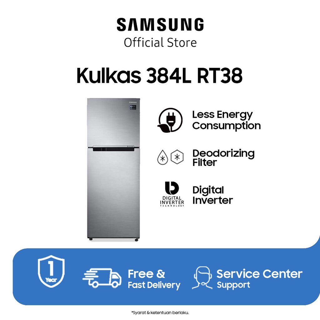 Samsung Kulkas 2 Pintu dengan Twin Cooling, 384 L - RT38K5032S8/SE