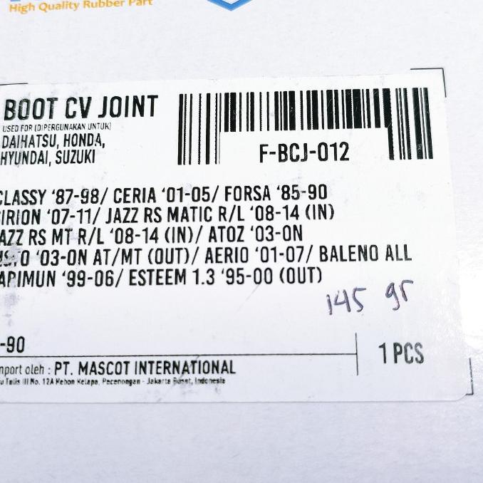 Karet Boot Cv Joint Joint As Roda Kokel Luar Suzuki Forsa Forza | Murah
