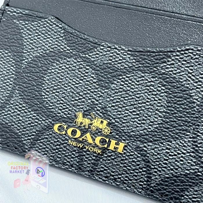 

Card Holder C0Ach 58110 Wallet Card Case In Signature Canvas Logo