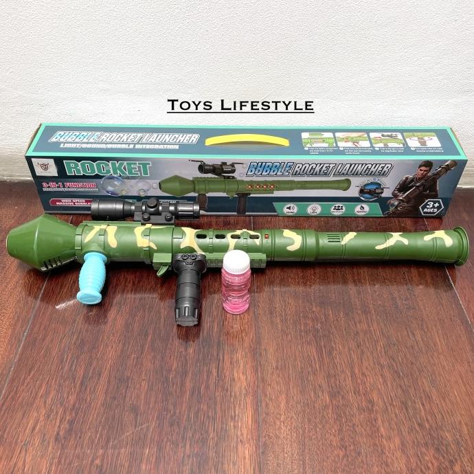 Mainan Bubble Gun Rocket Bubble Electric 3 in 1