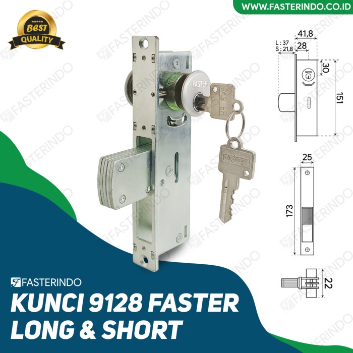 Terlaris Gagang Kunci Pintu Aluminium / Kunci Pintu Swing / Kunci Faster 9128