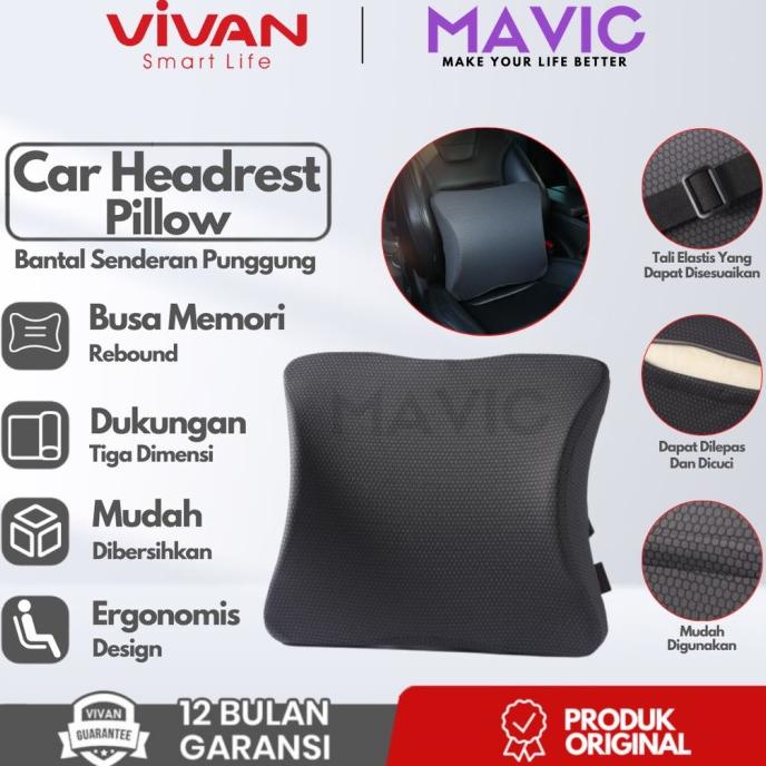 NEW  VIVAN VCP02 Bantal Mobil Senderan Punggung Memory Foam Car Headrest /