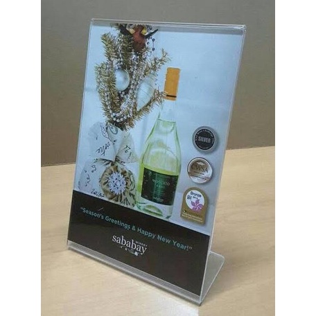 

acrylic 2mm tent card L ukuran a4 tom01