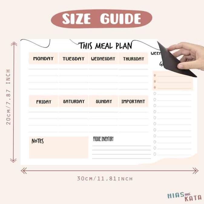 

magnetic meal planner aesthetic with fridge inventory notes