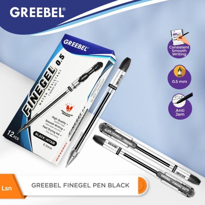 

[ PACK ] GREEBEL BALL PEN FINE GEL WATER RESISTANT