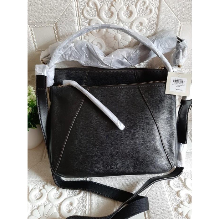 Tas Wanitafossil Fosil Skylar Crossbody Bag Black Leather