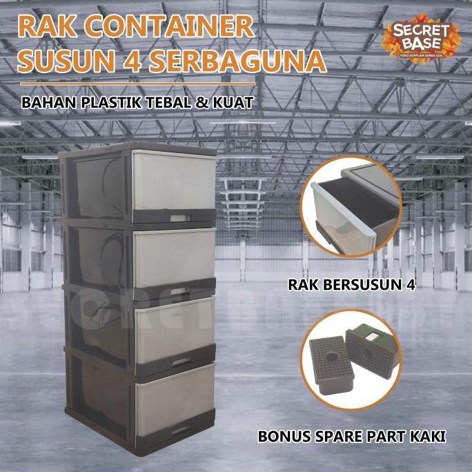LACI CONTAINER SUSUN 4 - Laci Plastik Susun / Lemari Pakaian / Kabinet