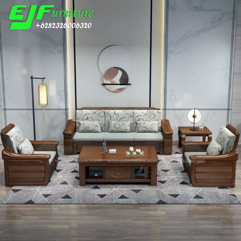 Kursi Tamu Jati Minimalis Modern Terbaru set 321 mewah