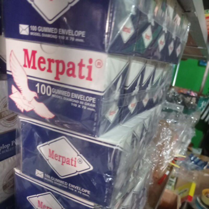 Amplop Putih Kecil Merpati 110x70 mm model Diamond