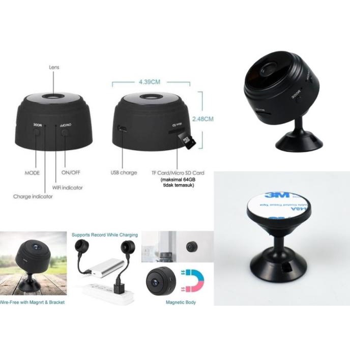 mini cctv Wifi 1080p Full HD wide ip spy camera magnetic