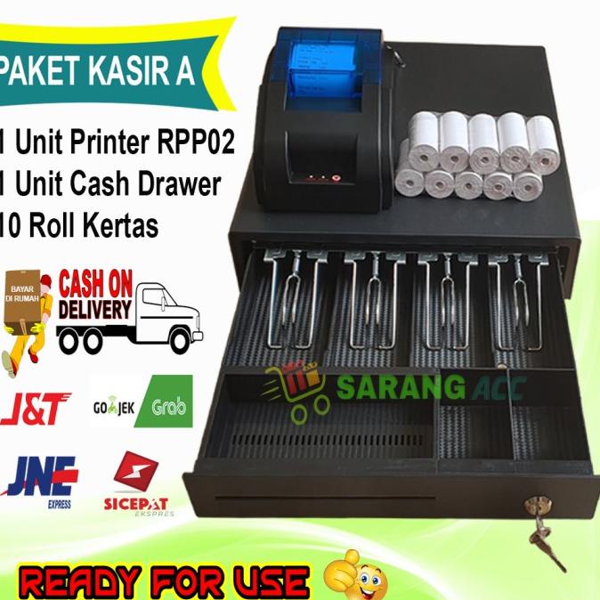 

Paket Kasir A Cash Drawer + Printer RPP02 + Kertas Struk 58mm