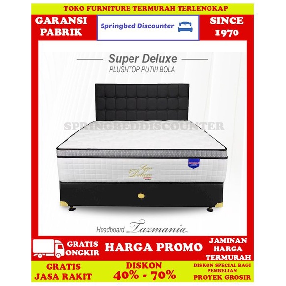 Springbed Kasur Javaland Super Deluxe PTop W wh Tazmania 180x200 Set