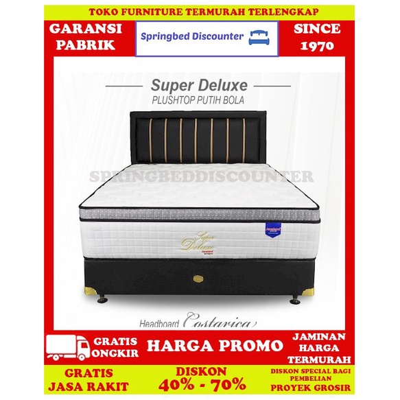 Springbed Kasur Javaland Super Deluxe PTop W wh Costarica 160x200 Set