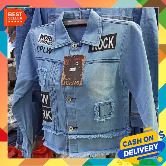 Jaket Crop Jeans Wanita Jumbo Oversize Levis Denim Snow Wash Terbaru Ki52 Fwr Jaket Jeans Oversized 