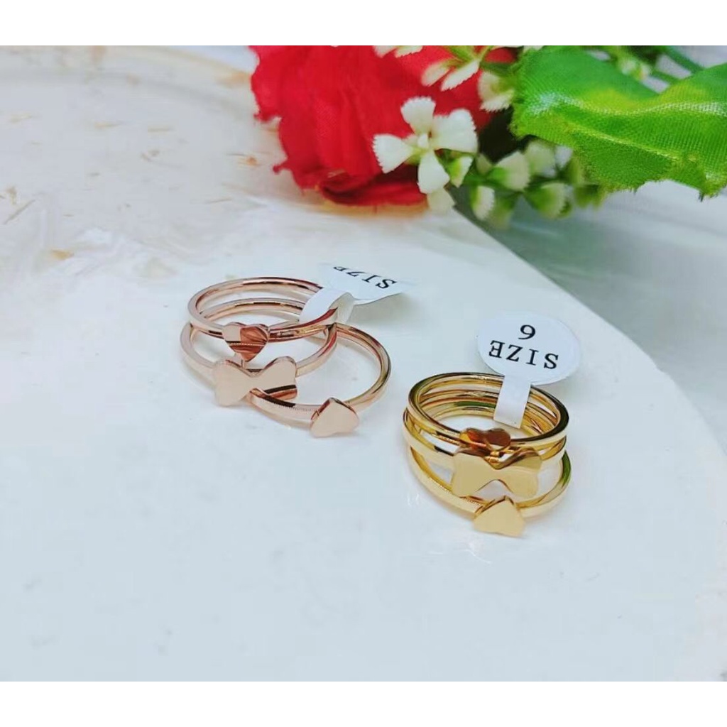 Cincin Titanium 3Susun Perhiasan Fashion 992、2291