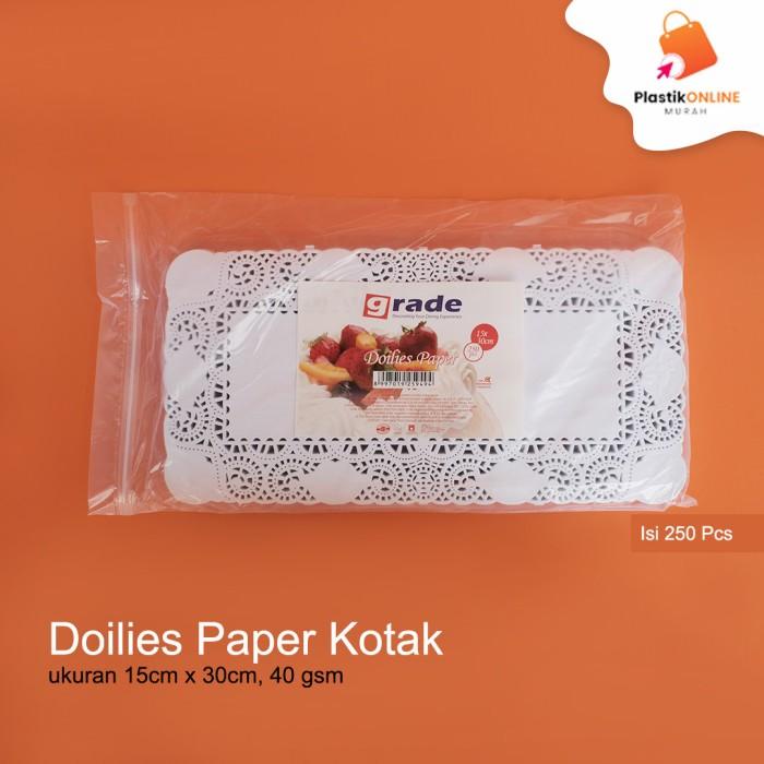 Doilies Paper Grade Kotak 15X30Cm White | Kertas Renda Alas Kue
