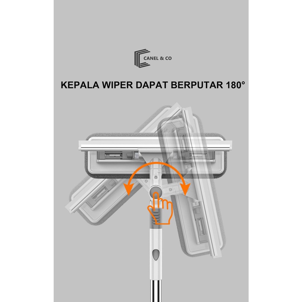 CANEL &amp; CO Alat Pembersih Kaca  Glass Cleaning Brush Teleskopik Wiper Jendela 2 in 1